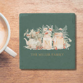 Name der mit Monogramm Waldflora Botanischer Famil Steinuntersetzer