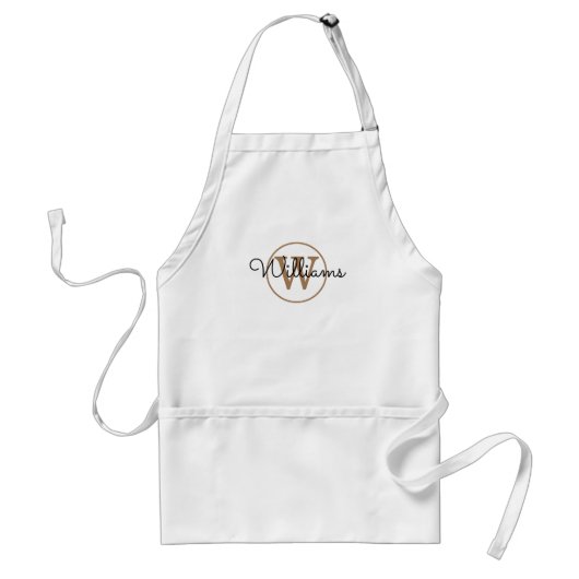 Name der modernen Black Gold Monogram Script-Famil Schürze (Vorne)