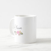 Name der modernen Blumenkalligrafie Kaffeetasse (Vorderseite Links)