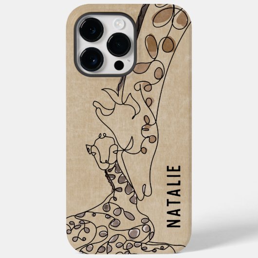 Name der modernen Giraffe Line Art Case-Mate iPhone Hülle (Rückseite)