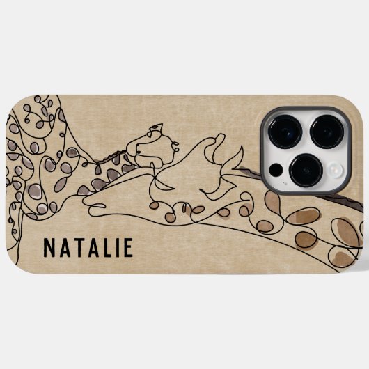 Name der modernen Giraffe Line Art Case-Mate iPhone Hülle (Rückseite (Horizontal))