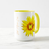Name der modernen Mama | Sonnenblume-Tasse | Monog Tasse (VorderseiteRechts)