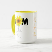 Name der modernen Mama | Sonnenblume-Tasse | Monog Tasse (Vorderseite Links)