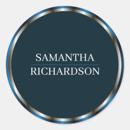 Name der modernen Navy, Blue und Gold Runder Aufkleber