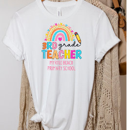 Name der modernen Rainbow-Lehrerschule T-Shirt