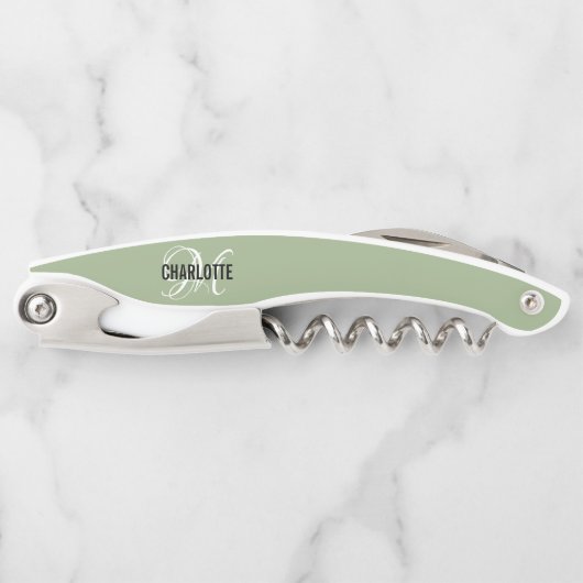 Name der modernen Salbei-grüne Monografie Kellnermesser (Vorderseite)