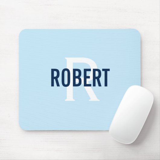 Name der modernen Salbei-Grünen-Männer Monogramm Mousepad (Mit Mouse)