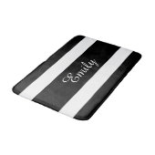 Name der modernen schwarzen und weißen Streifen Badematte (Schrägansicht)