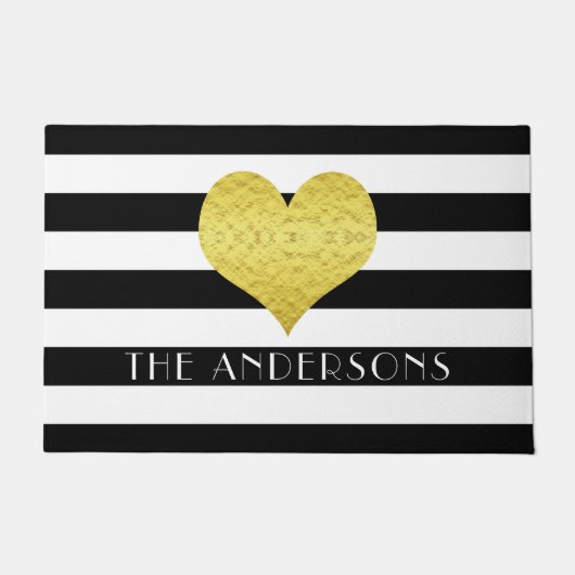 Name der modernen schwarzen und weißen Streifen Fußmatte (Vorderseite)