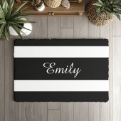 Name der modernen schwarzen und weißen Streifen Fußmatte