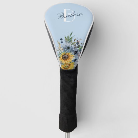 Name der modernen Sonnenblumenblume Golf Headcover (Vorderseite)