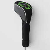 Name der Monografie des Lucky Green Kleeblatts Golf Headcover (angewinkelt)