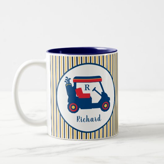Name der Monografie Navy und Red Golf Zweifarbige Tasse (Links)