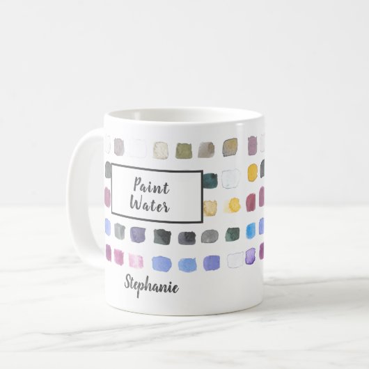 Name der Monogram, Farbe Wasser Kaffeetasse (Vorderseite Links)