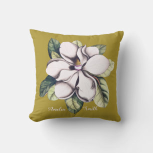 Name der Monogramm-Blume Magnolia Kissen