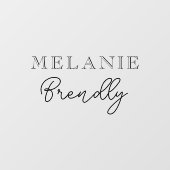 Name der Monogramm | Elegant Minimal Fensteraufkleber (Blatt)