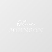 Name der Monogramm | Elegant Modernes Minimalistis Fensteraufkleber (Blatt)