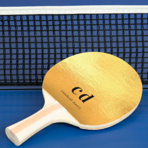 Name der Monogramm-Gold-Initialen Tischtennis Schläger