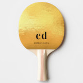 Name der Monogramm-Gold-Initialen Tischtennis Schläger (Vorderseite)