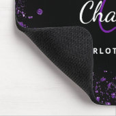 Name der Monogramm-Initalien des lila Glitzer Mousepad (Ecke)