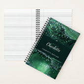 Name der Monogramm-Initialen aus grünem Marmor Notizblock (Innen)