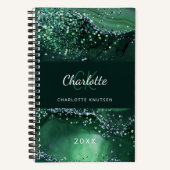 Name der Monogramm-Initialen aus grünem Marmor Notizblock (Vorderseite)