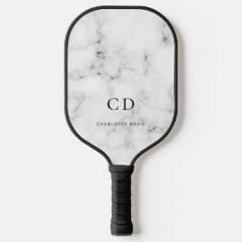 Name der Monogramm-Initialen aus Marmor Pickleball Schläger