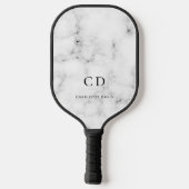 Name der Monogramm-Initialen aus Marmor Pickleball Schläger (Rückseite)