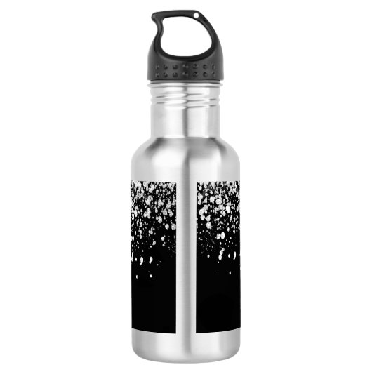 Name der Monogramm-Initialen des Black-Silber-Glit Edelstahlflasche (Rückseite)