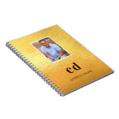 Name der Monogramm-Initialen des Gold-Fotos Notizblock (Rechte Seite)