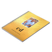 Name der Monogramm-Initialen des Gold-Fotos Notizblock (Linke Seite)
