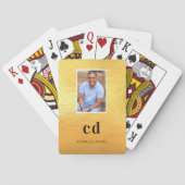 Name der Monogramm-Initialen des Gold-Fotos Spielkarten (Rückseite)