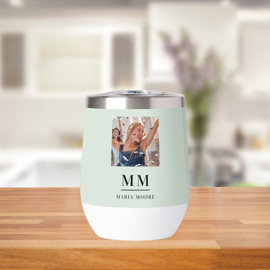 Name der Monogramm-Initialen des grünen Fotos