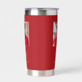 Name der Monogramm-Initialen des Roten Fotos Thermobecher (Links)