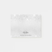 Name der Monogramm-Initialen des Silver Glitzer Post-it Klebezettel (Vorderseite)