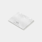 Name der Monogramm-Initialen des Silver Glitzer Post-it Klebezettel (angewinkelt)