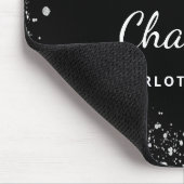 Name der Monogramm-Inititalien aus schwarzem Glitz Mousepad (Ecke)