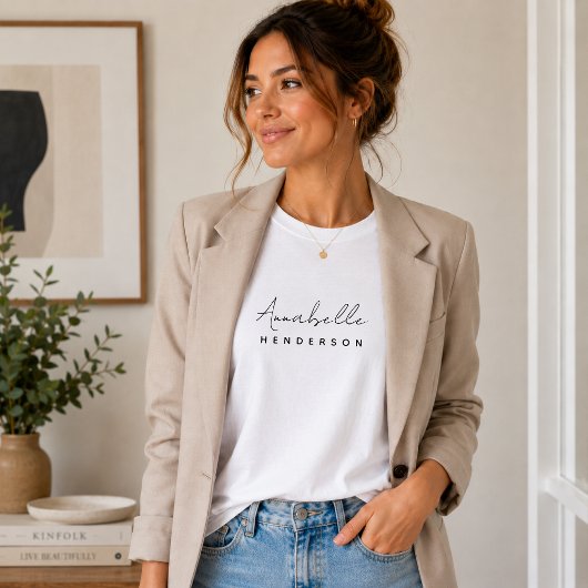 Name der Monogramm | Modernes Minimalistisch Stilv T-Shirt