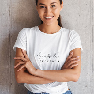 Name der Monogramm   Modernes Minimalistisch Stilv T-Shirt