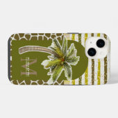 Name der Monogramm tropisch iPhone Hülle (Rückseite (Horizontal))