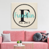 Name der Monogrammfamilie Leinwanddruck (Insitu (Wohnzimmer))