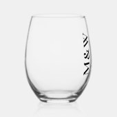 Name der Monogrammfamilie Modernes Schwarz Weinglas Ohne Stiel (Rechts)