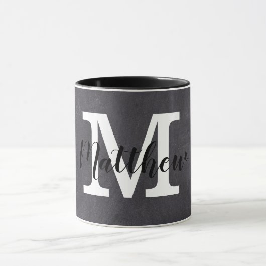 Name der Monogrammkarte für Schwarz/Weiß Tasse (Zentrum)