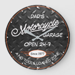 Name der Motorradgarage Datum der Diamantplatte Bi Große Wanduhr