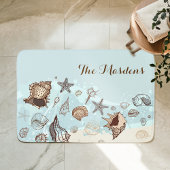 Name der Muscheln und der Sandküste Badematte