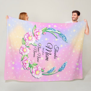 Name der Mütter Tag Rosa Pastellfarben Blume Ster Fleecedecke