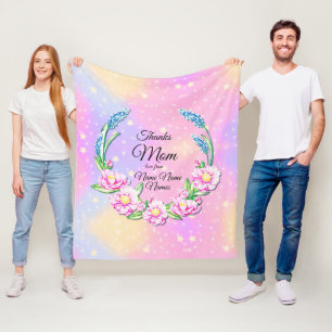 Name der Mütter Tag Rosa Pastellfarben Blume Ster Fleecedecke