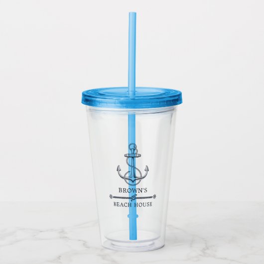 Name der Nautic Anchor Beach oder Lake House Acryltrinkbecher (Vorderseite)