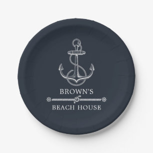 Name der Nautic Anchor Beach oder Lake House Pappteller