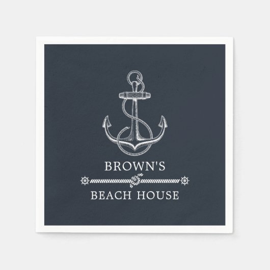 Name der Nautic Anchor Beach oder Lake House Serviette (Vorderseite)